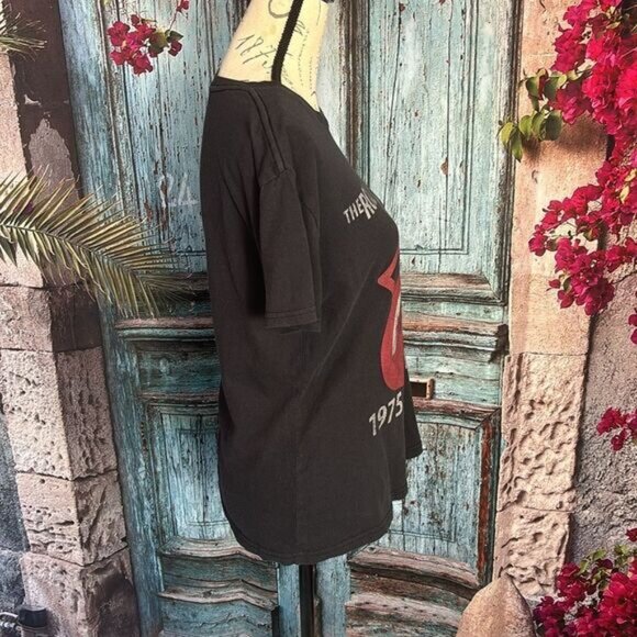 The Rolling Stones black 1975 US Tour T-shirt, size medium, good used condition - Picture 5 of 8